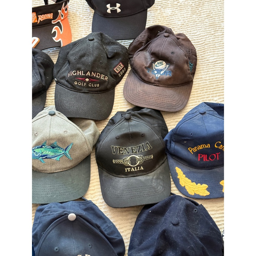 Mixed Hat Lot 20pc Nike Titleist BMW Under Armour TaylorMade Visors Beanie Caps - Picture 5 of 12